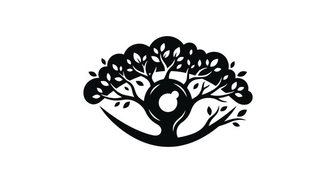 Stylized Tree of Life with Eye Symbol in Center.