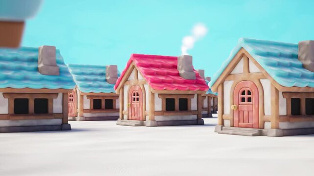 Choosing the Right House from Crowded Neighborhood 3D Motion Graphic