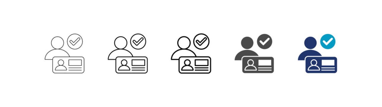 authorization icon set consisting of multiple styles vector illustration. editable stroke