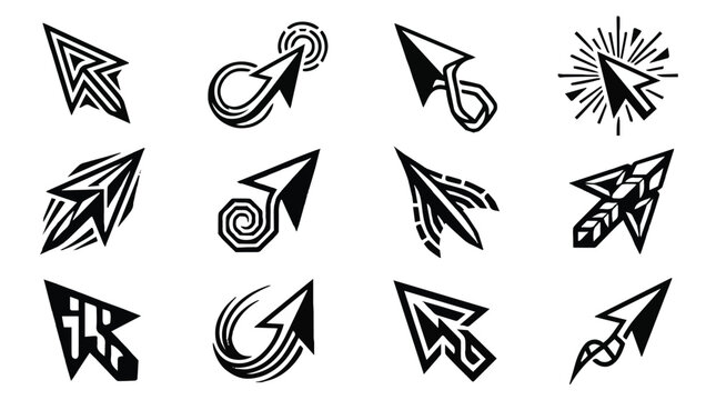 Collection of paper airplane icons in various designs and patterns