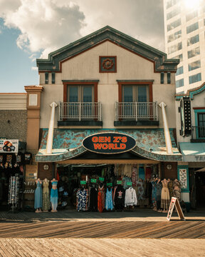 Gen Zs World storefront on the boardwalk in Atlantic City, New Jersey