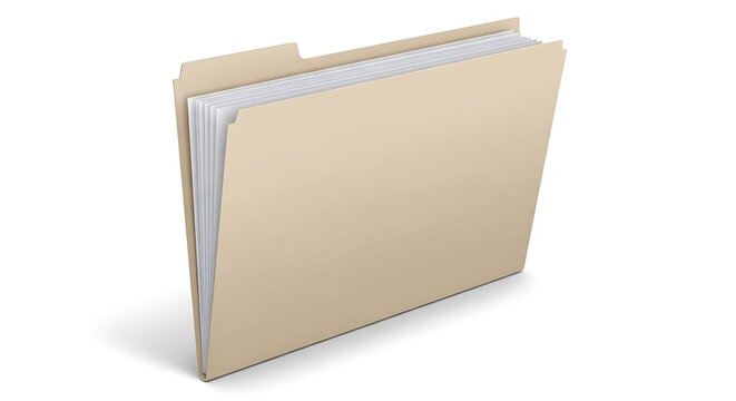 A stack of blank beige index cards on a white background