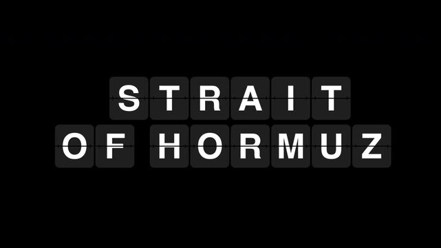 Strait of Hormuz on Airport Departure Board Animation