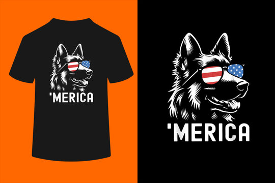german shepherd 4th of july merica T-Shirt
