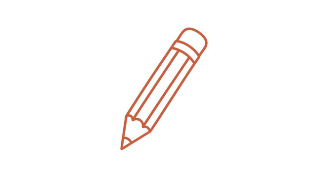 Red Pencil Illustration on White Background.
