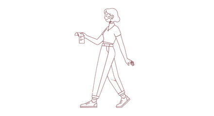 Woman Walking with Controller in Hand. © Andimanaba