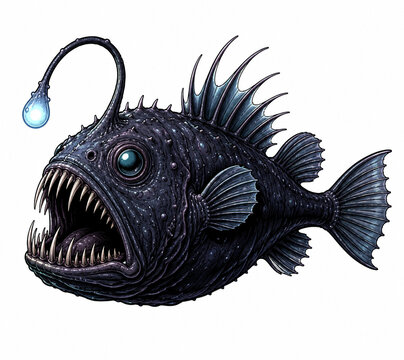 vector illustration of a angler fish