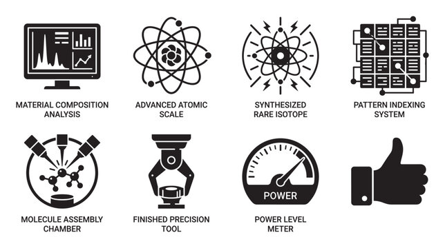 Computer analysis atomic scale rare isotope pattern indexing molecule chamber tool.