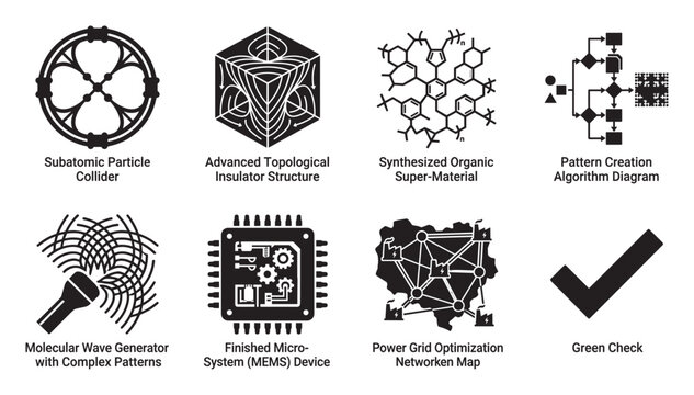 Particle physics lab exotic tracks abstract scientific illustration.