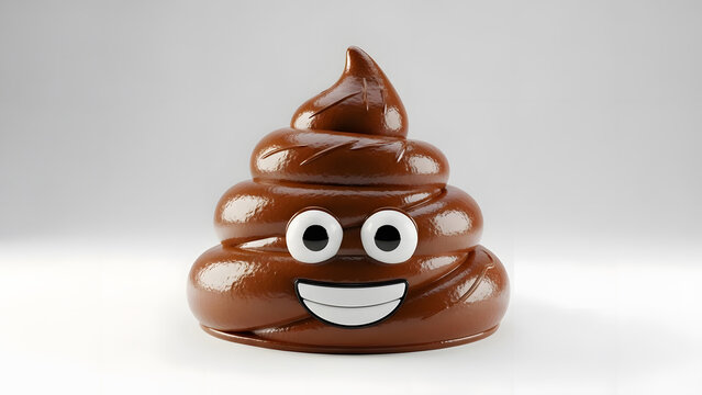 Poop Emoji Icon Isolated on White
