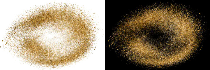 Golden Powder Ring Dust Swirl Isolated on Transparent Background PNG © Uvesh Visuals