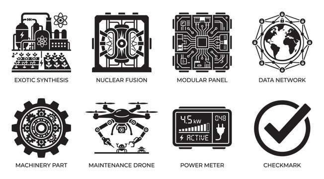 System update progress bar with arrow, power distribution overview icon.