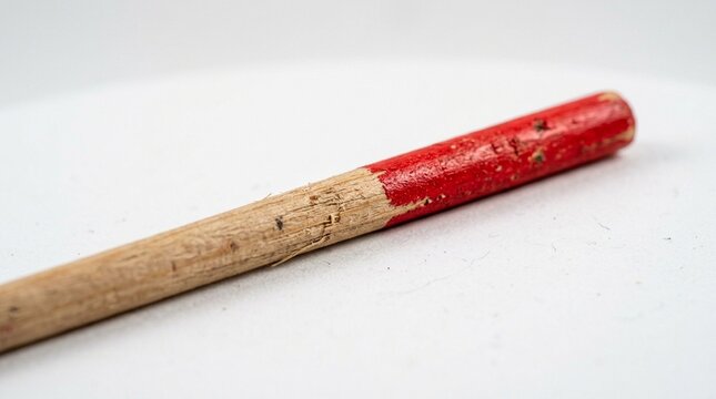 Bottle rocket stick in red on white surface