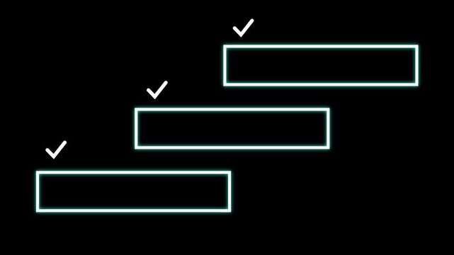 Animated glowing callout elements, checklist and HUD graphics. Neon callout elements designed for text highlighting and user interface projects.