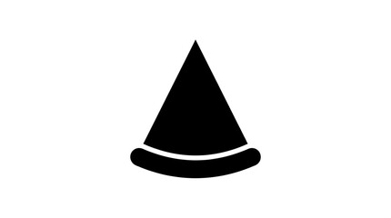 Fototapeta premium Black party hat icon on white background simple isolated design