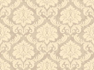 Fototapeta premium Antique seamless background texture featuring elegant ornament and sepia damask designed for royal pattern creative layout decor projects