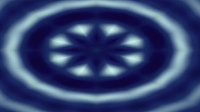 Abstract Geometric Pattern Floating in Deep Blue Light