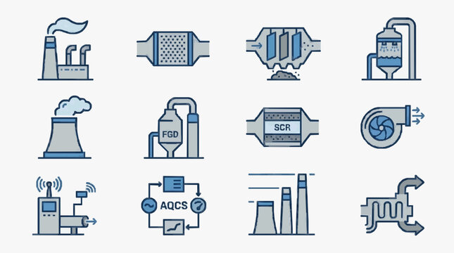 Professional of Industrial Pollution Control and Emission Reduction Technology Systems in Blue Grey Minimalist Style