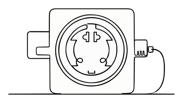 Uninterruptible power supply UPS line art vector. Generative AI