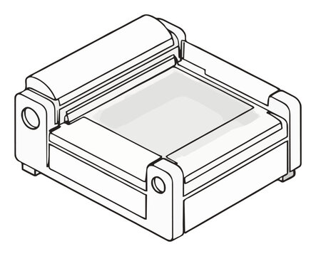 Paper laminator machine line art vector icon. Generative AI