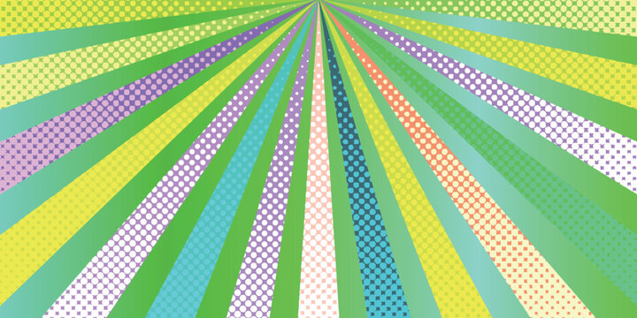 Vibrant Colorful Comic Style Bursting Radial Pattern
