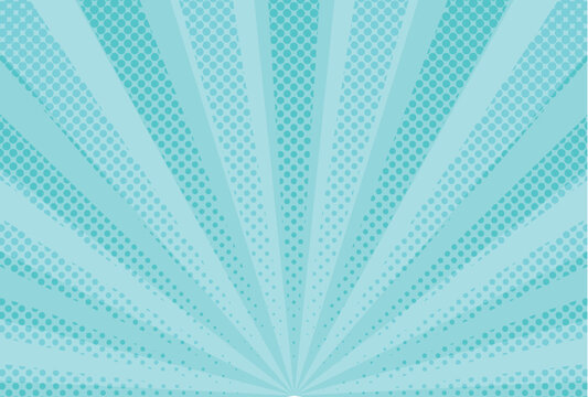 Light Blue Comic Book Style Sunburst Radial Pattern Background