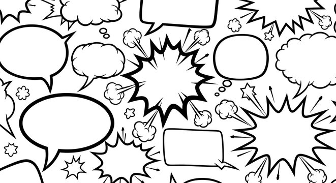 Comic Speech Bubbles Pattern Background Vector Illustration.
