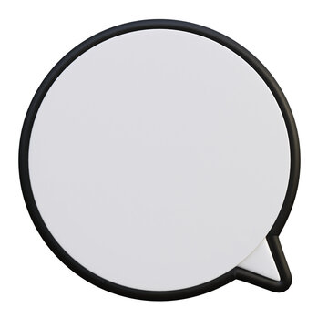 Minimalist 3D Round Speech Bubble Icon for Messaging and Digital Communication Interfaces