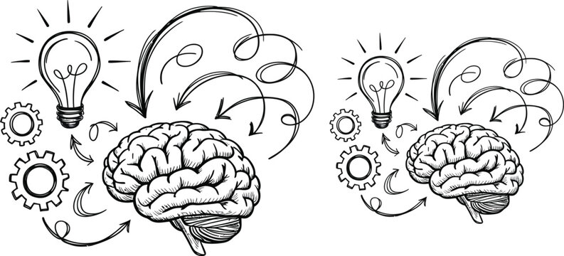 Brainstorming concepts, creative thinking, mind mapping, innovation ideas, light bulb moments