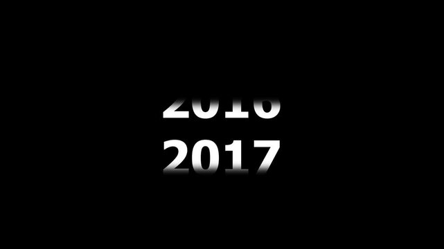 Dynamic digital calendar year counter animation featuring rapidly scrolling numerical dates from past to future for time progression, chronological sequencing, and cinematic countdown projects