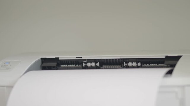 White Laser Printer Printing Multiple Sheets of Paper
