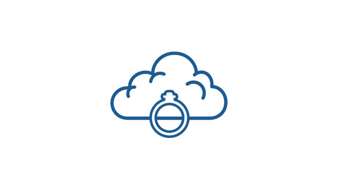 Cloud Icon with Timer Symbol Inside.