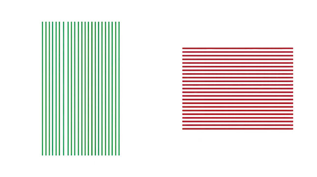 Two abstract rectangular patterns with vertical and horizontal lines.
