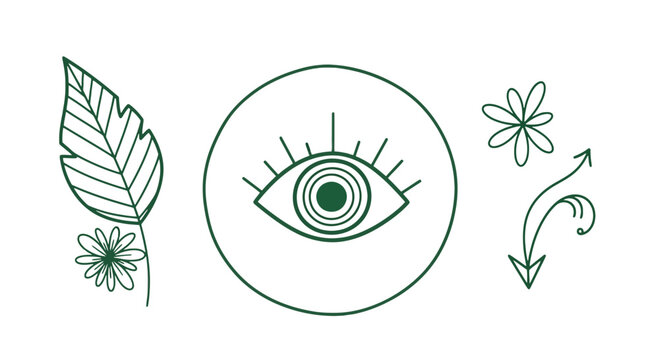 Simple Line Drawing of Human Eye.