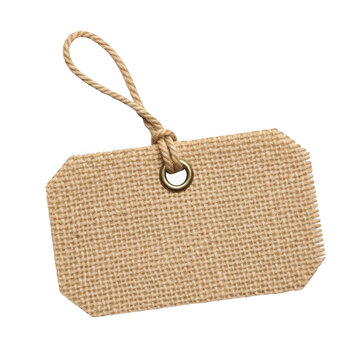 Hessian paper tag attached with twine string
