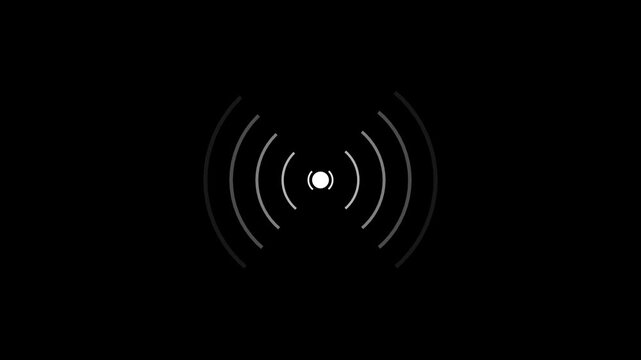 Wireless Technology WIFI hotspot lines Icons. Hotspot icon isolated.  hotspot symbol stroke icon glowing neon animation with white background.