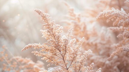 Naklejka premium Dried astilbe feathery plume close up