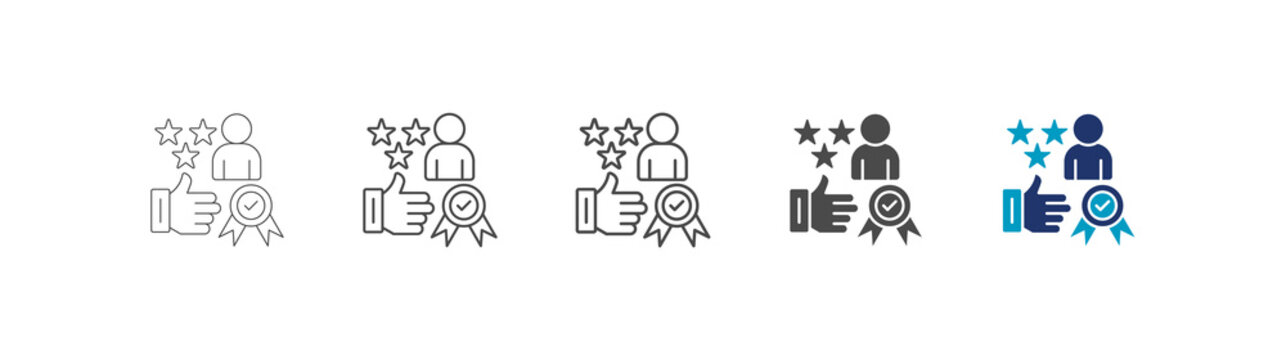 recognition icon set consisting of multiple styles vector illustration. editable stroke