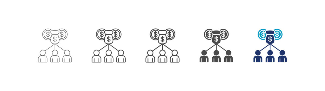 shareholder icon set consisting of multiple styles vector illustration. editable stroke