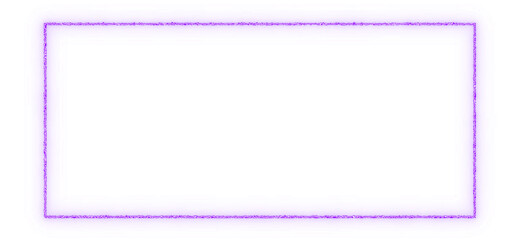 Abstract neon light effect. purple magenta glowing rectangle frame, thin solid line border. for cyber synthwave party layout, gamer webcam overlay. Isolated cut-out, transparent bg. © PNG KING