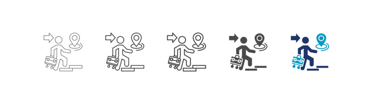 travel icon set consisting of multiple styles vector illustration. editable stroke