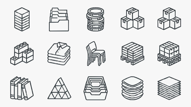 Minimalist Black and White Line Icons Set of 15 Everyday Objects and Concepts for Web Design Presentations and SEO Content