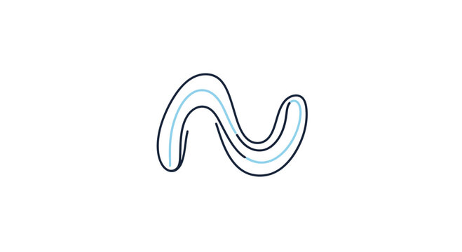Simple White Wavy Line Illustration.