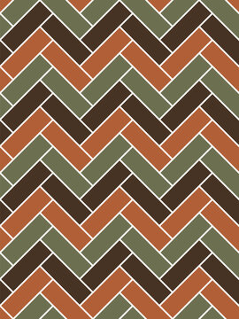 Modern herringbone seamless pattern vector sage canyon color.Geometric tile repeat background Earthy green,Terracotta,Brown,Cream.For Textile,Fabric,Wallpaper,Packaging,Print,Branding,Surface design.