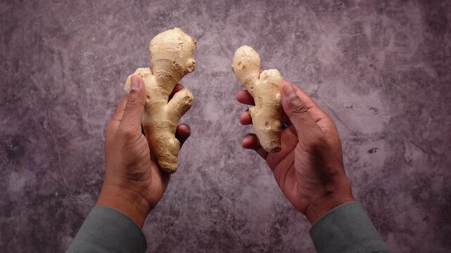 Ginger root comparison shows size and shape differences