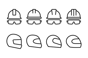 Fototapeta premium Helmet icon vector illustration. Motorcycle helmet sign and symbol. Construction helmet icon. Safety helmet