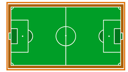 Minimalist Green Soccer Field with Football Ball on Grass Pitch Vector Illustration for Sports Game Championship Background © Ahmad