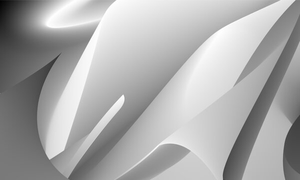 Abstract gray and white 3D wave background with elegant smooth flowing lines for corporate business banner or luxury wallpaper vector illustration.