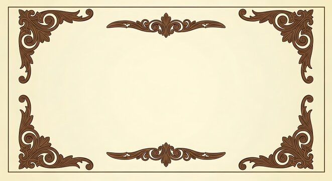 Elegant Vintage Baroque Frame Design with Ornate Scrollwork.