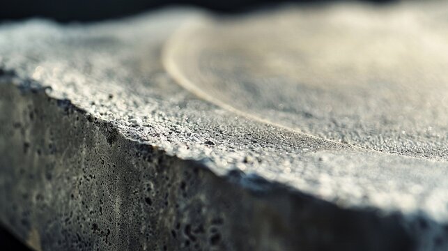 Worn sharpening stone concave groove close up